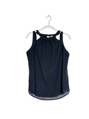 Candie's Women's Pullover Swiss Dot Style Pullover Top in Black - Sz S